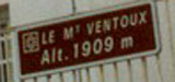 Skilt på toppen af Mont Ventoux.