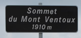 Skilt på toppen af Mont Ventoux.